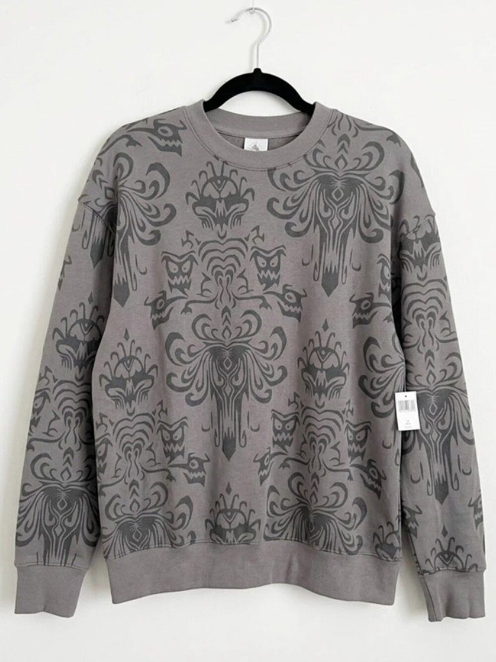 Disney Parks Haunted Mansion Wallpaper Pullover Sweatshirt Medium